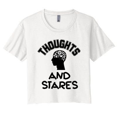 Thoughts And Stares Women's Crop Top Tee