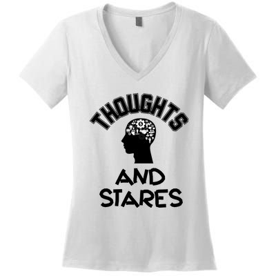 Thoughts And Stares Women's V-Neck T-Shirt