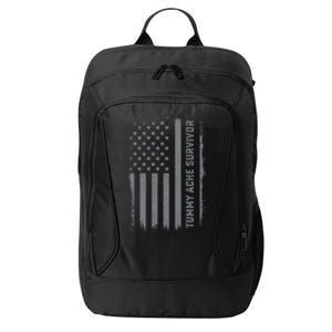 Tummy Ache Survivor IBS Stomach Ache US Flag City Backpack