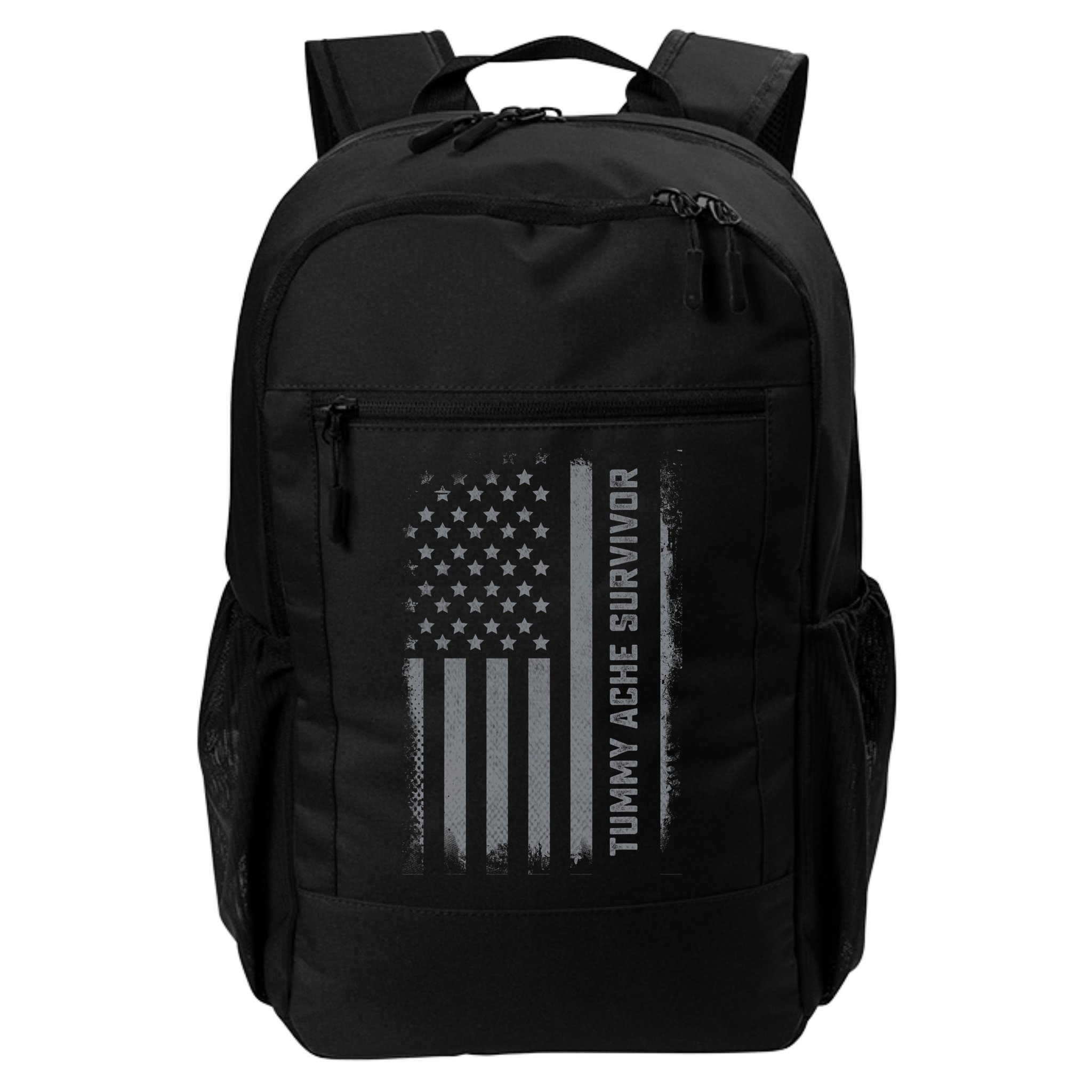 Tummy Ache Survivor IBS Stomach Ache US Flag Backpack