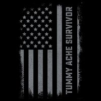Tummy Ache Survivor IBS Stomach Ache US Flag Backpack