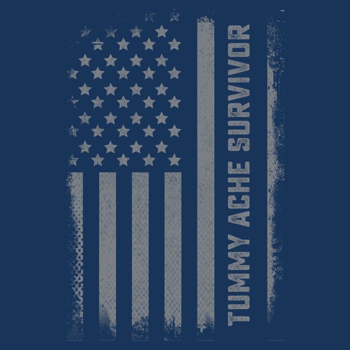 Tummy Ache Survivor IBS Stomach Ache US Flag Cooling Performance Crew T-Shirt