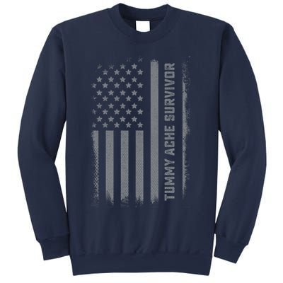 Tummy Ache Survivor IBS Stomach Ache US Flag Sweatshirt