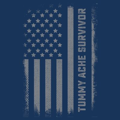 Tummy Ache Survivor IBS Stomach Ache US Flag T-Shirt