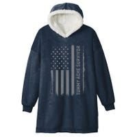 Tummy Ache Survivor IBS Stomach Ache US Flag Hooded Wearable Blanket