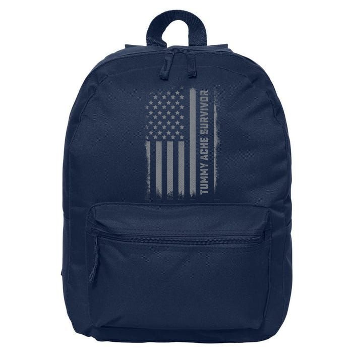Tummy Ache Survivor IBS Stomach Ache US Flag 16 in Basic Backpack