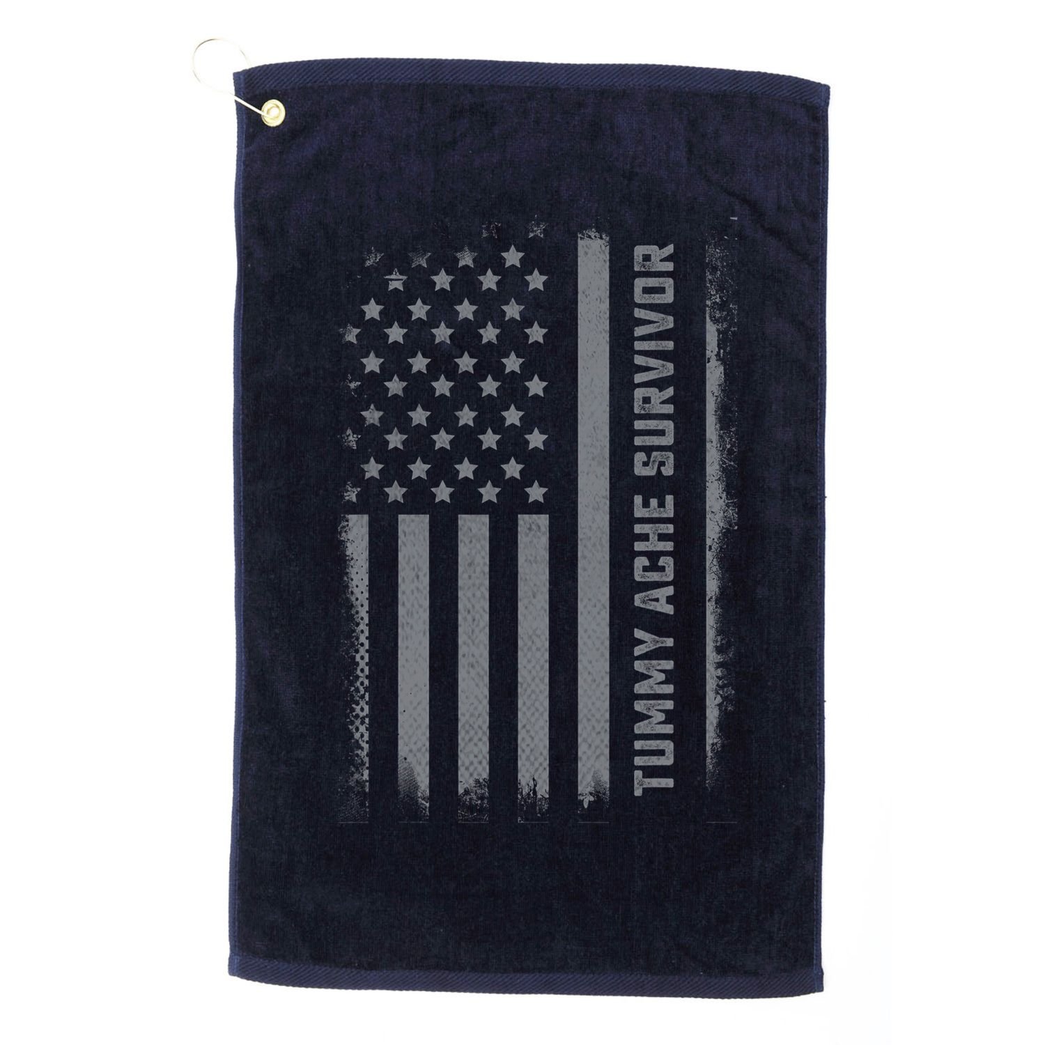 Tummy Ache Survivor IBS Stomach Ache US Flag Golf Towel