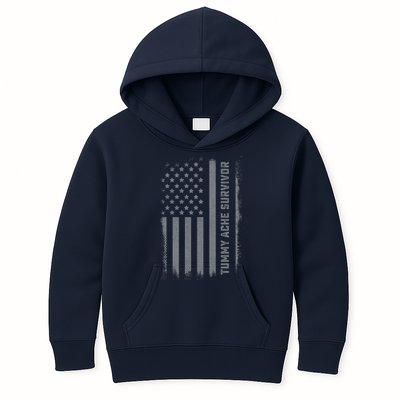 Tummy Ache Survivor IBS Stomach Ache US Flag Kids Hoodie