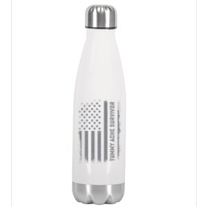 Tummy Ache Survivor IBS Stomach Ache US Flag Stainless Steel Insulated Water Bottle