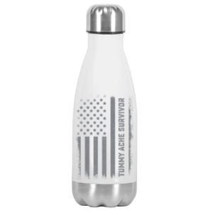 Tummy Ache Survivor IBS Stomach Ache US Flag Stainless Steel Insulated Water Bottle