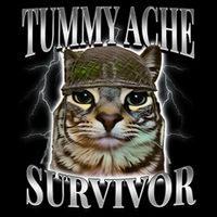 Tummy Ache Survivor Cat Meme Funny Saying Cats Animals  Cooling Performance Crew T-Shirt