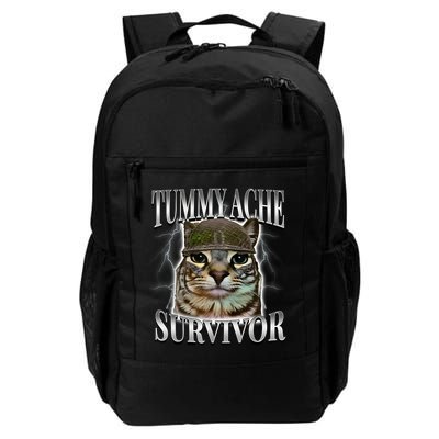 Tummy Ache Survivor Cat Meme Funny Saying Cats Animals  Backpack