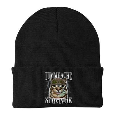 Tummy Ache Survivor Cat Meme Funny Saying Cats Animals  Beanie