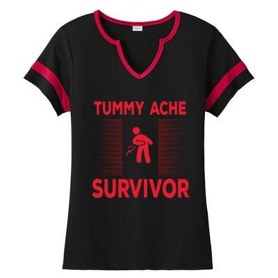 Tummy Ache Survivor Hilarious Tummy AcheTummy Ache Ladies Halftime Notch Neck Tee