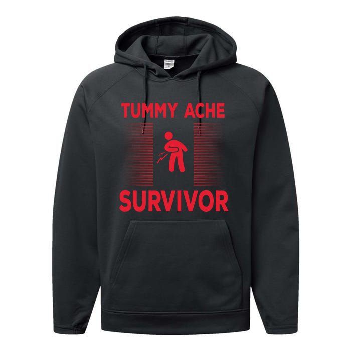 Tummy Ache Survivor Hilarious Tummy AcheTummy Ache Performance Fleece Hoodie