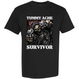 Tummy Ache Survivor Funny Cool Edgy Hard Skeleton Meme Garment-Dyed Heavyweight T-Shirt