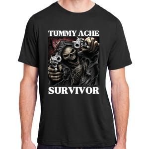 Tummy Ache Survivor Funny Cool Edgy Hard Skeleton Meme Adult ChromaSoft Performance T-Shirt