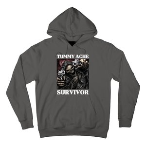 Tummy Ache Survivor Funny Cool Edgy Hard Skeleton Meme Hoodie