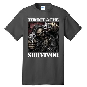 Tummy Ache Survivor Funny Cool Edgy Hard Skeleton Meme Tall T-Shirt