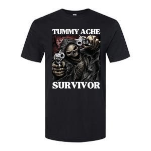 Tummy Ache Survivor Funny Cool Edgy Hard Skeleton Meme Softstyle CVC T-Shirt