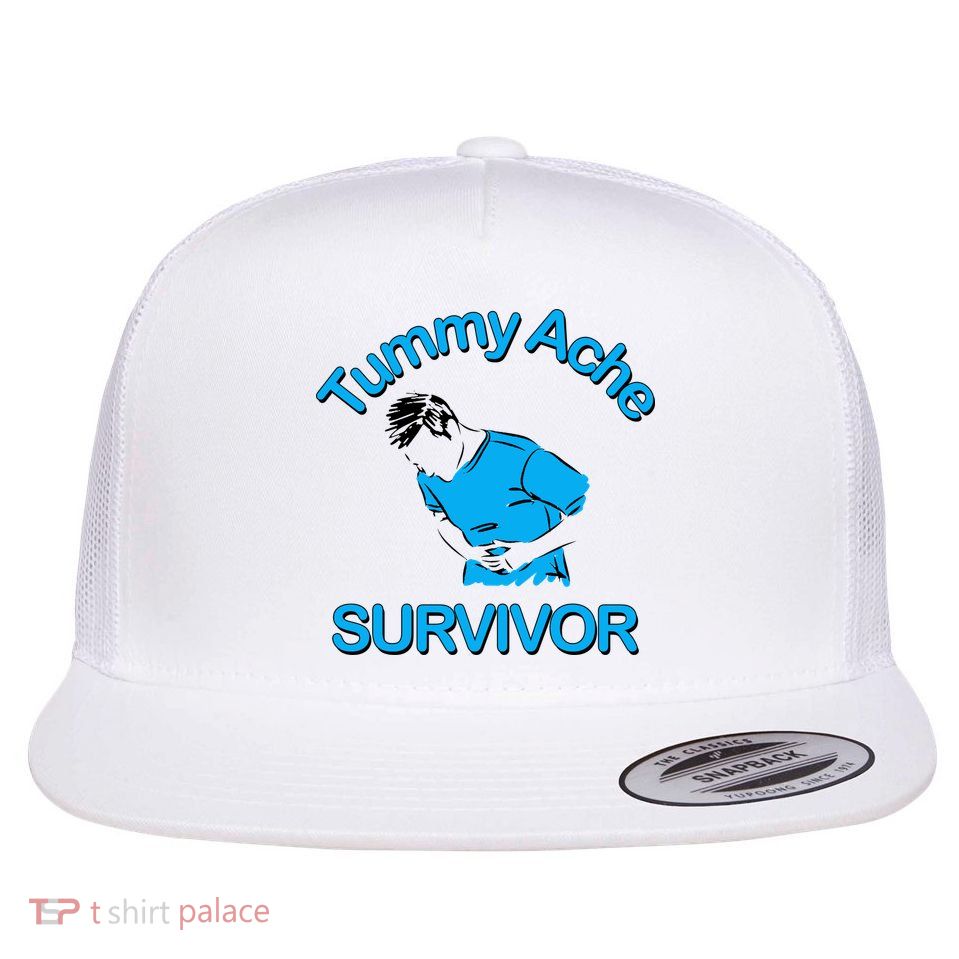 Tummy Ache Survivor Flat Bill Trucker Hat