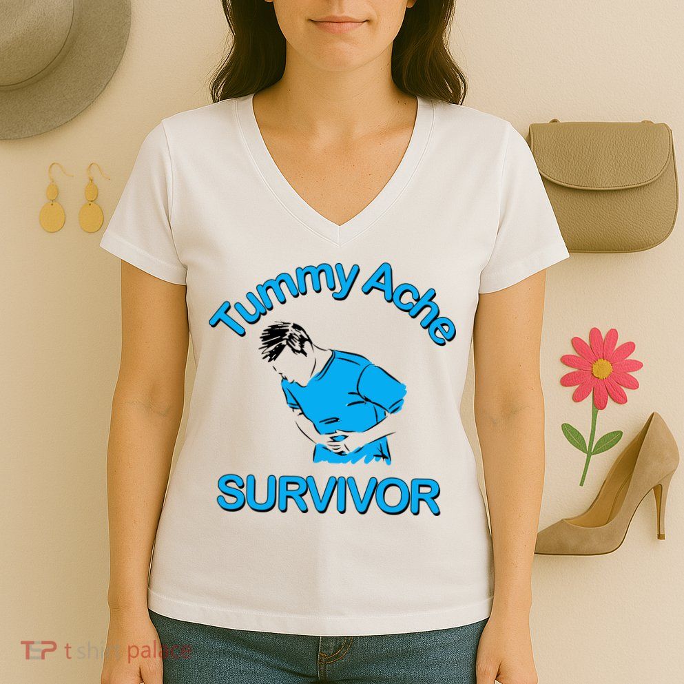 Tummy Ache Survivor Women's V-Neck T-Shirt
