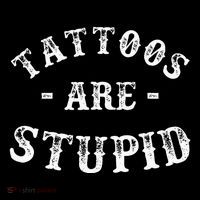 Tattoos Are Stupid Funny Sarcastic Ink Addict Tattoo Stripe Pom Pom Beanie