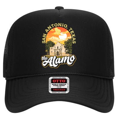 The Alamo San Antonio Texas Mission Vintage Retro Remember High Crown Mesh Back Trucker Hat