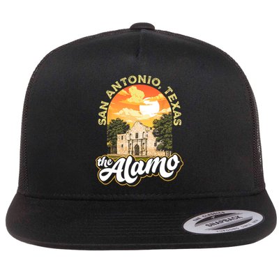 The Alamo San Antonio Texas Mission Vintage Retro Remember Flat Bill Trucker Hat