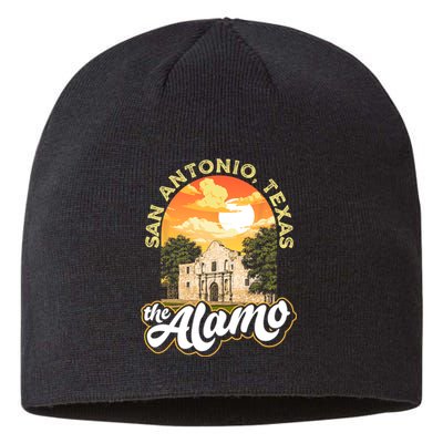 The Alamo San Antonio Texas Mission Vintage Retro Remember Sustainable Beanie