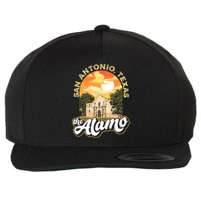 The Alamo San Antonio Texas Mission Vintage Retro Remember Wool Snapback Cap