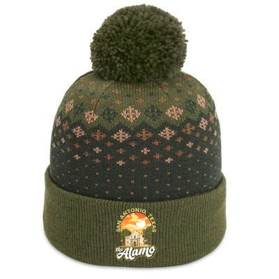 The Alamo San Antonio Texas Mission Vintage Retro Remember The Baniff Cuffed Pom Beanie