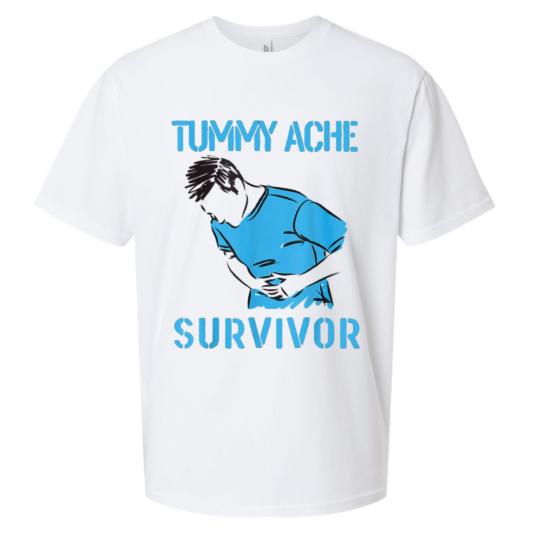 Tummy Ache Survivor Shirt Stomachache IBS Funny Women Sueded Cloud Jersey T-Shirt