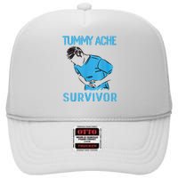 Tummy Ache Survivor Shirt Stomachache IBS Funny Women High Crown Mesh Back Trucker Hat