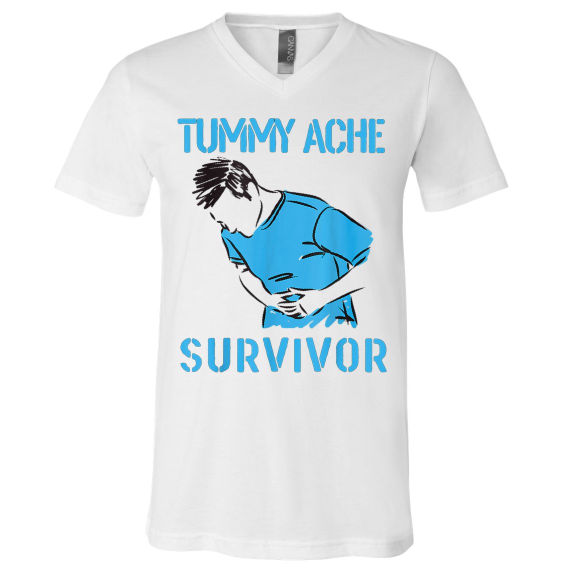 Tummy Ache Survivor Shirt Stomachache IBS Funny Women V-Neck T-Shirt