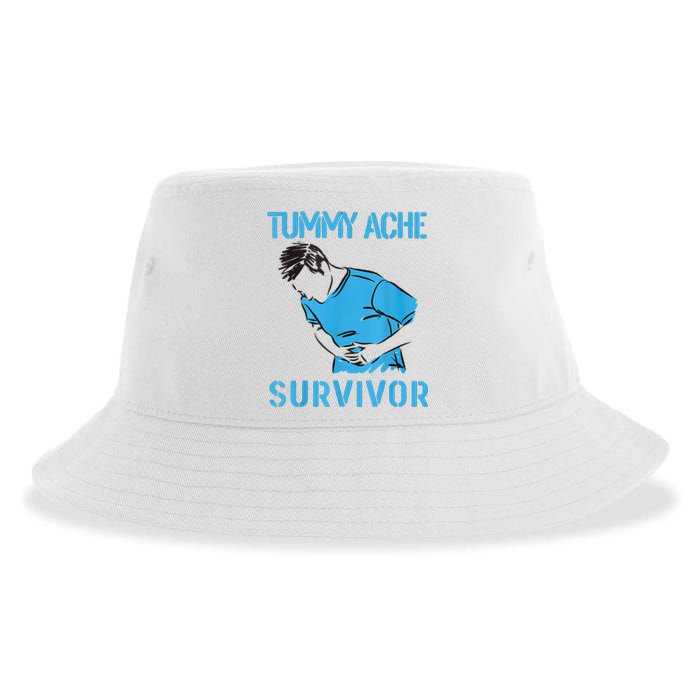 Tummy Ache Survivor Shirt Stomachache IBS Funny Women Sustainable Bucket Hat