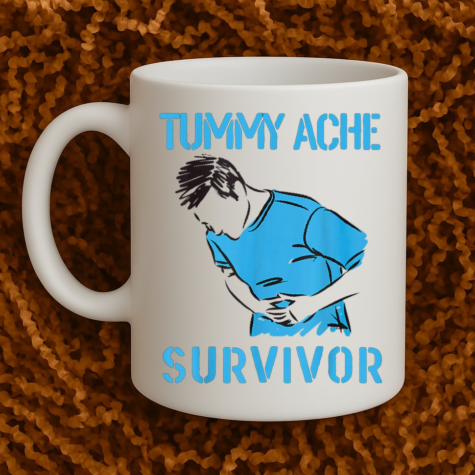 Tummy Ache Survivor Shirt Stomachache IBS Funny Women Mug
