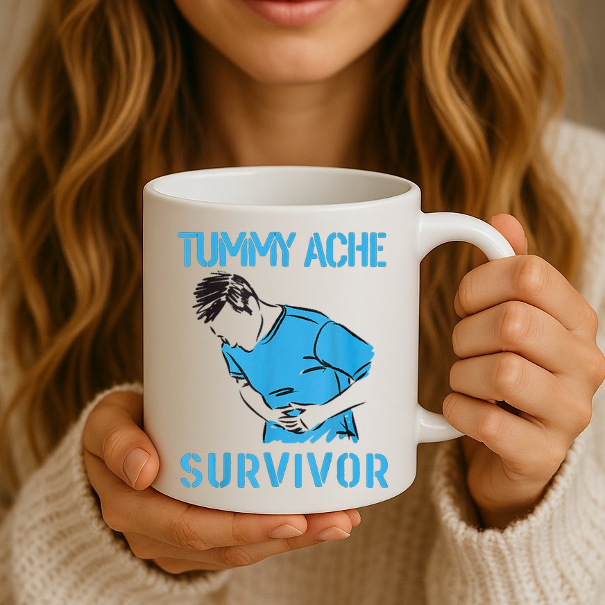 Tummy Ache Survivor Shirt Stomachache IBS Funny Women Mug