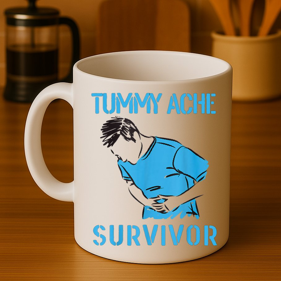 Tummy Ache Survivor Shirt Stomachache IBS Funny Women Mug