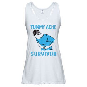 Tummy Ache Survivor Shirt Stomachache IBS Funny Women Ladies Essential Flowy Tank