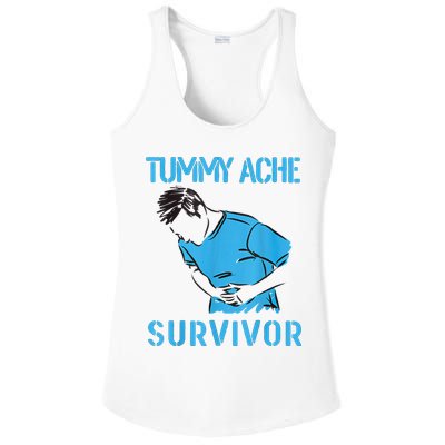 Tummy Ache Survivor Shirt Stomachache IBS Funny Women Ladies PosiCharge Competitor Racerback Tank