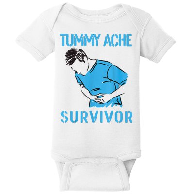 Tummy Ache Survivor Shirt Stomachache IBS Funny Women Baby Bodysuit