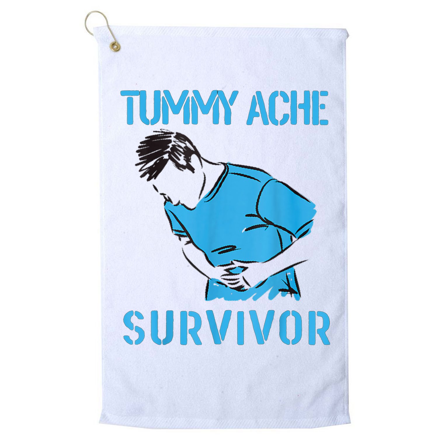 Tummy Ache Survivor Shirt Stomachache IBS Funny Women Golf Towel