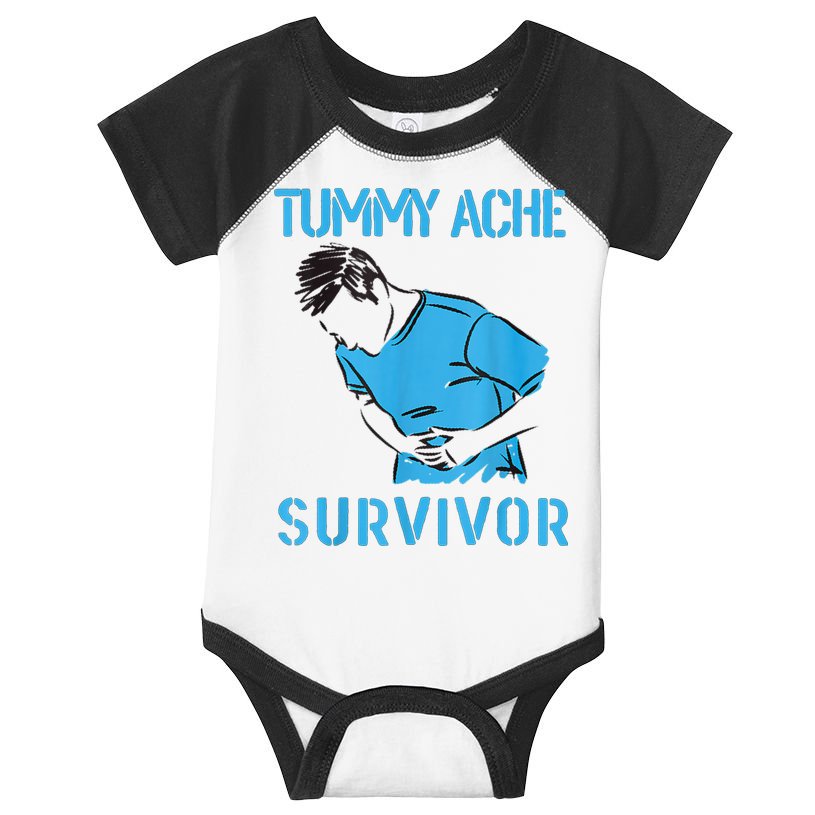Tummy Ache Survivor Shirt Stomachache IBS Funny Women Infant Baby Jersey Bodysuit