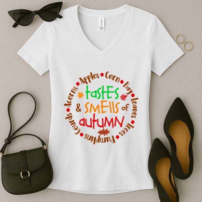 Tastes And Smells Of Autumn Women's V-Neck T-Shirt