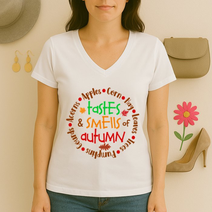 Tastes And Smells Of Autumn Women's V-Neck T-Shirt