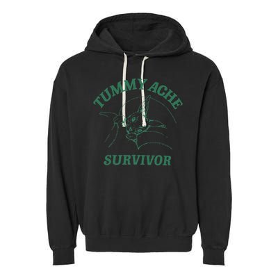 Tummy Ache Survivor Funny Rabbit Meme Bunny Lover Garment-Dyed Fleece Hoodie