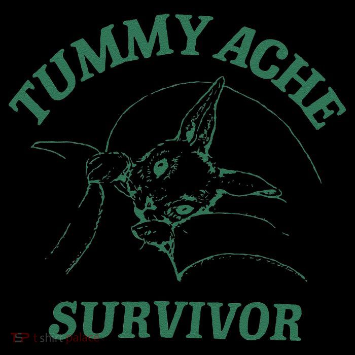 Tummy Ache Survivor Funny Rabbit Meme Bunny Lover Tall T-Shirt