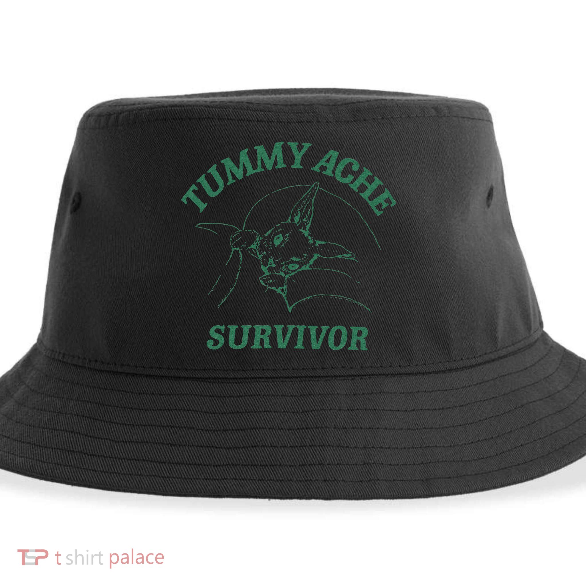 Tummy Ache Survivor Funny Rabbit Meme Bunny Lover Sustainable Bucket Hat