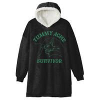 Tummy Ache Survivor Funny Rabbit Meme Bunny Lover Hooded Wearable Blanket
